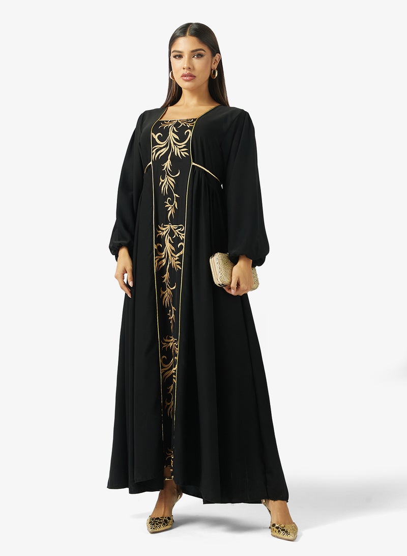 hayas closet Puff Sleeve Button Detailed Dress - Image 4